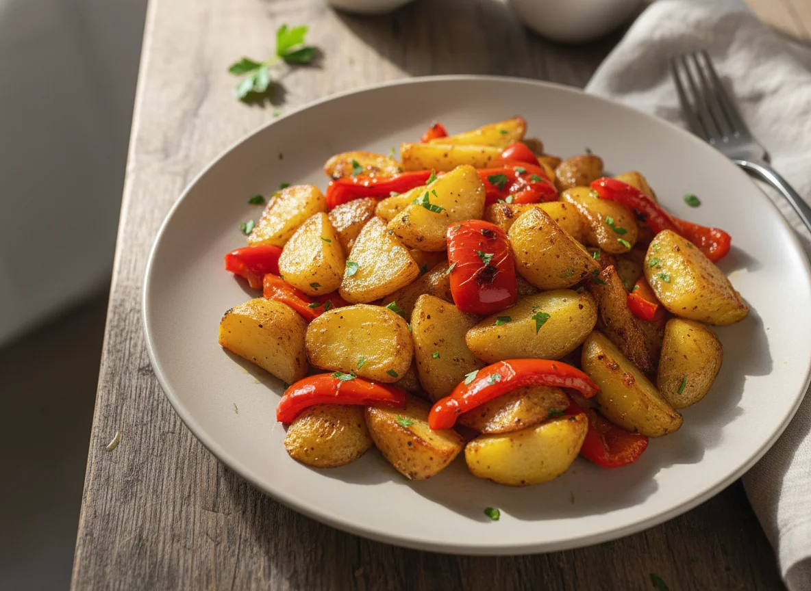 Gebratene Kartoffeln mit Paprika photo