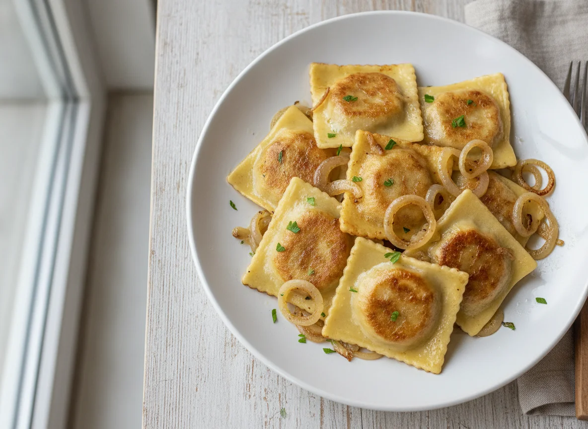 Gebratene Maultaschen mit Zwiebeln photo
