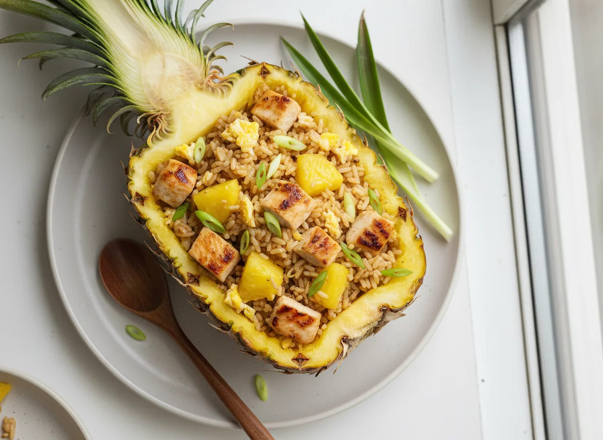 Gebratener Reis in Ananas photo