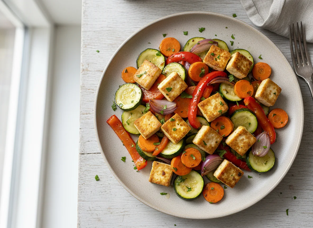 Gebratenes Gemüse mit Tofu photo