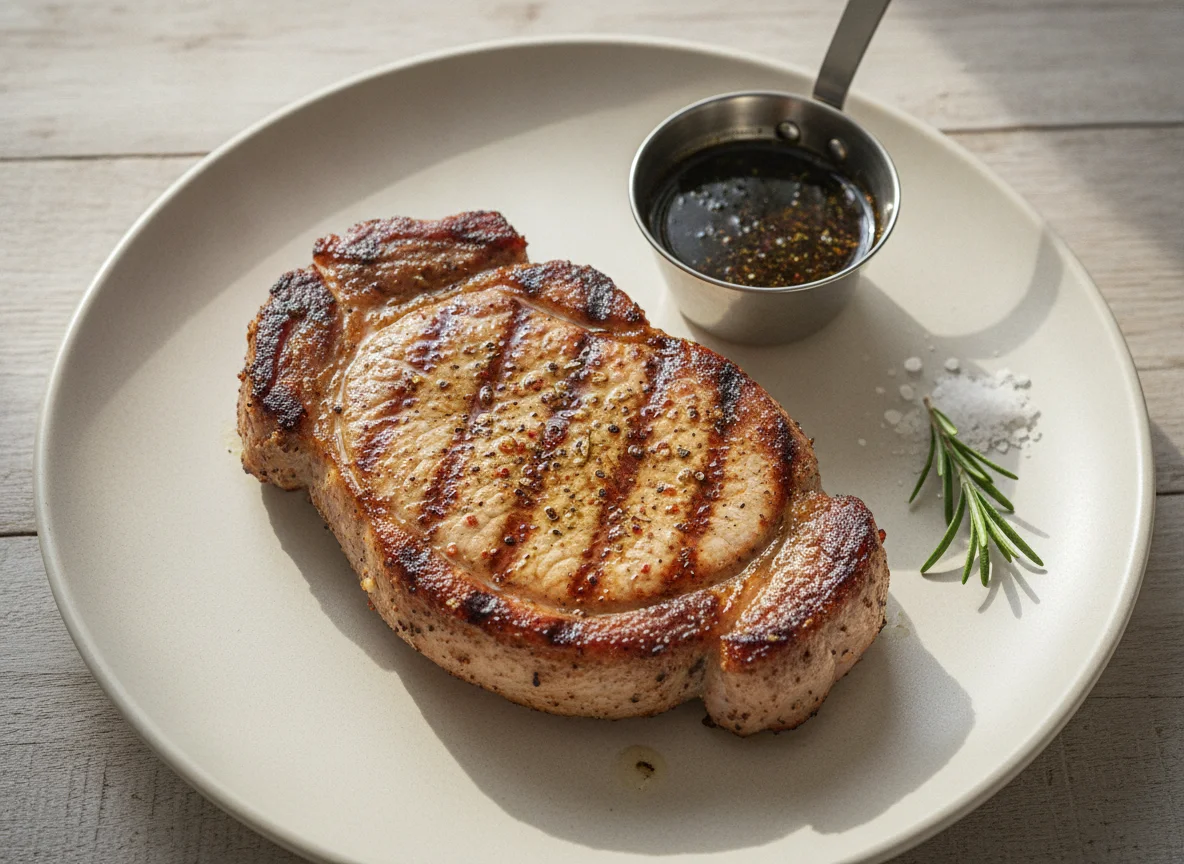 Gebratenes Schweinenackensteak photo