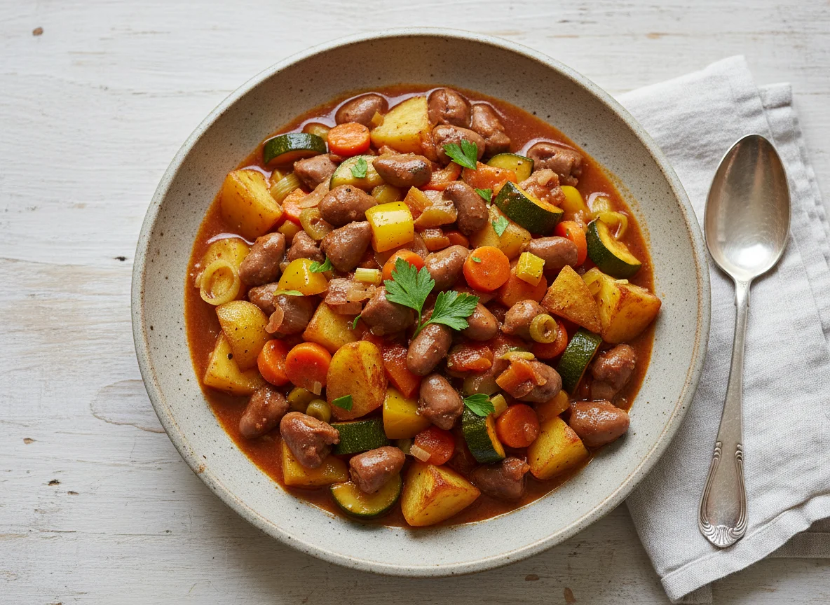 Geflügelgulasch mit Gemüse photo