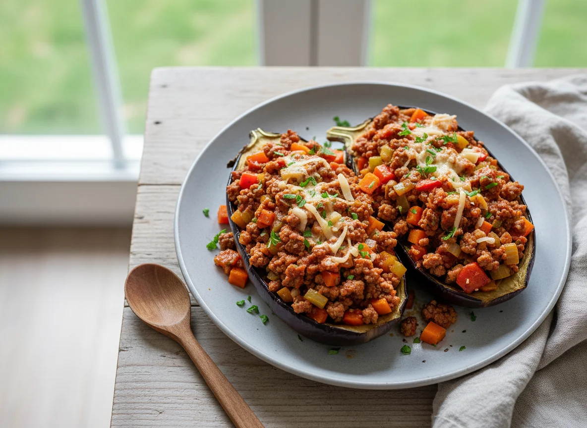 Gefüllte Aubergine photo
