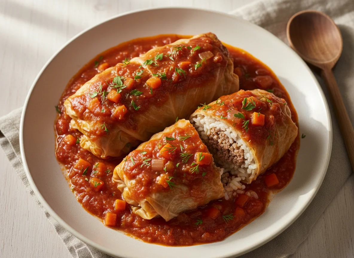 Gefüllte Kohlrouladen in Tomatensauce photo