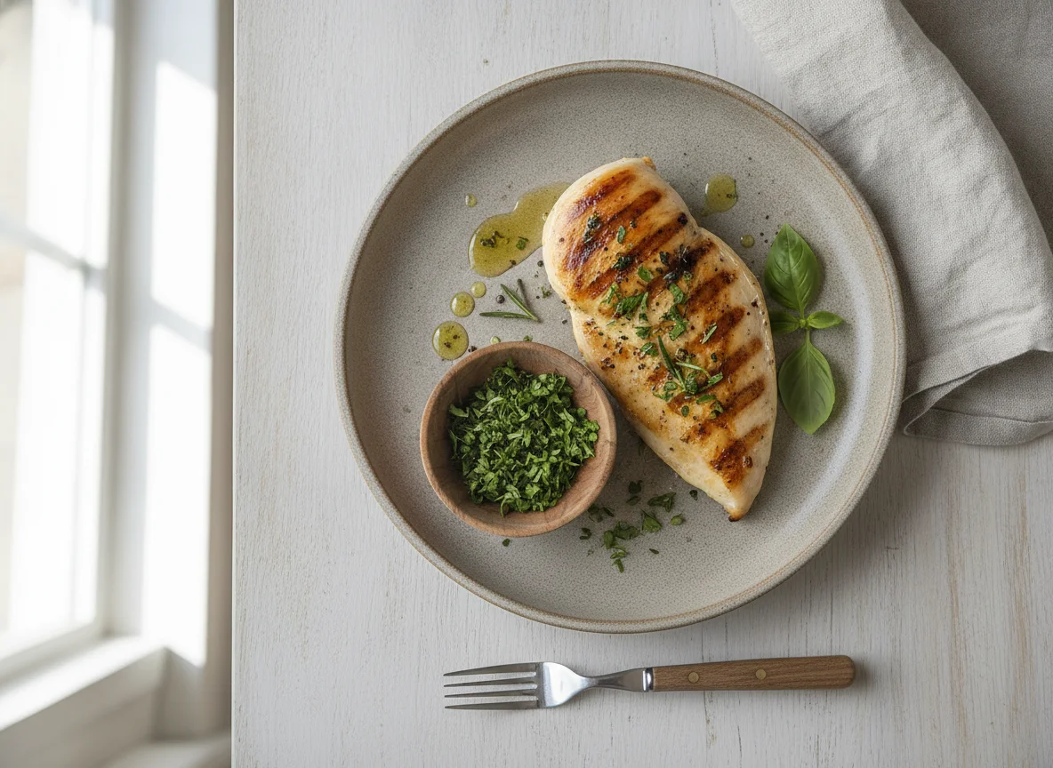 Gegrillte Hähnchenbrust mit Kräutern photo