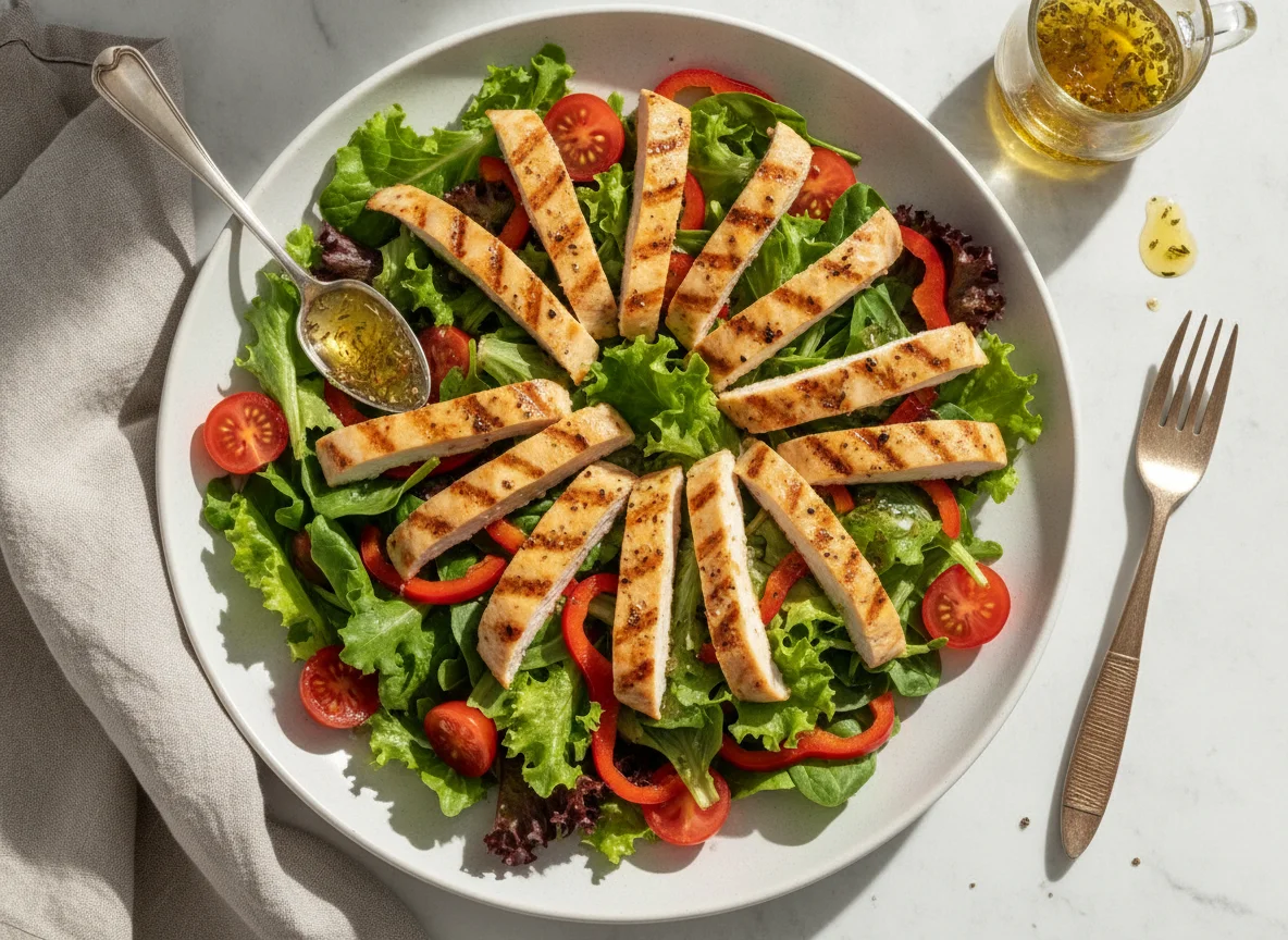 Gegrillter Hühnerstreifensalat photo