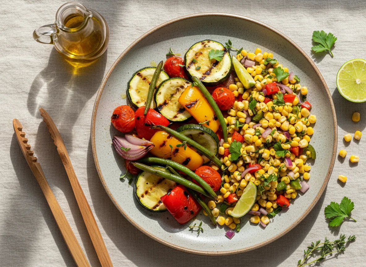 Gegrilltes Gemüse mit Mais-Salsa photo