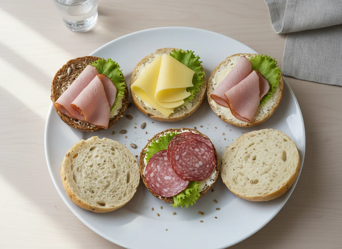 Gemischte belegte Brötchen photo