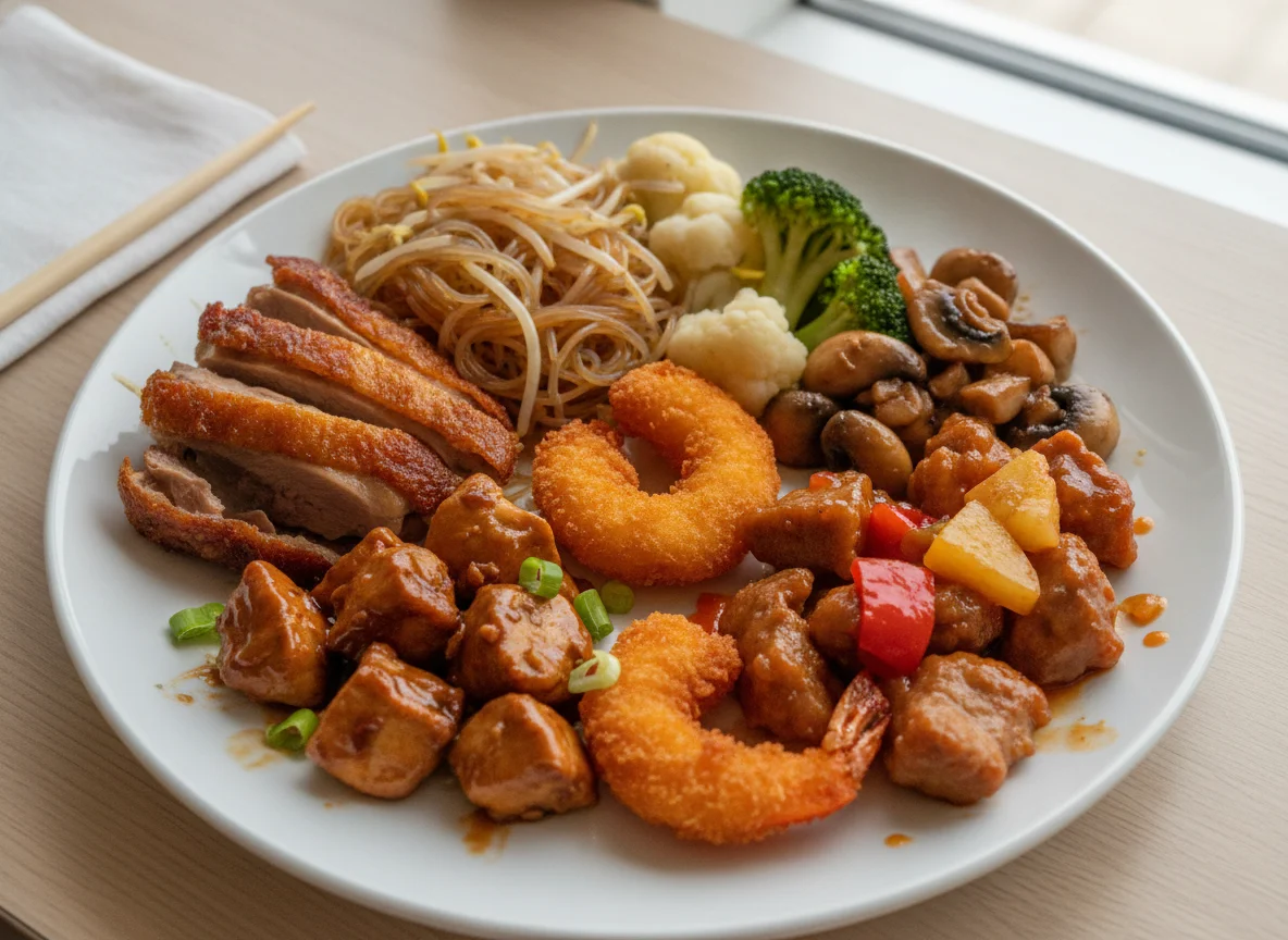 Gemischter asiatischer Buffet-Teller photo