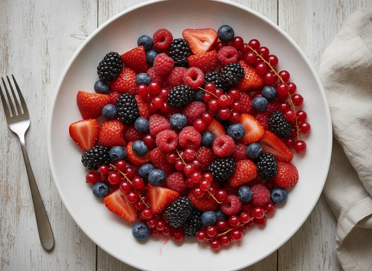 Gemischter Beeren-Obstsalat photo