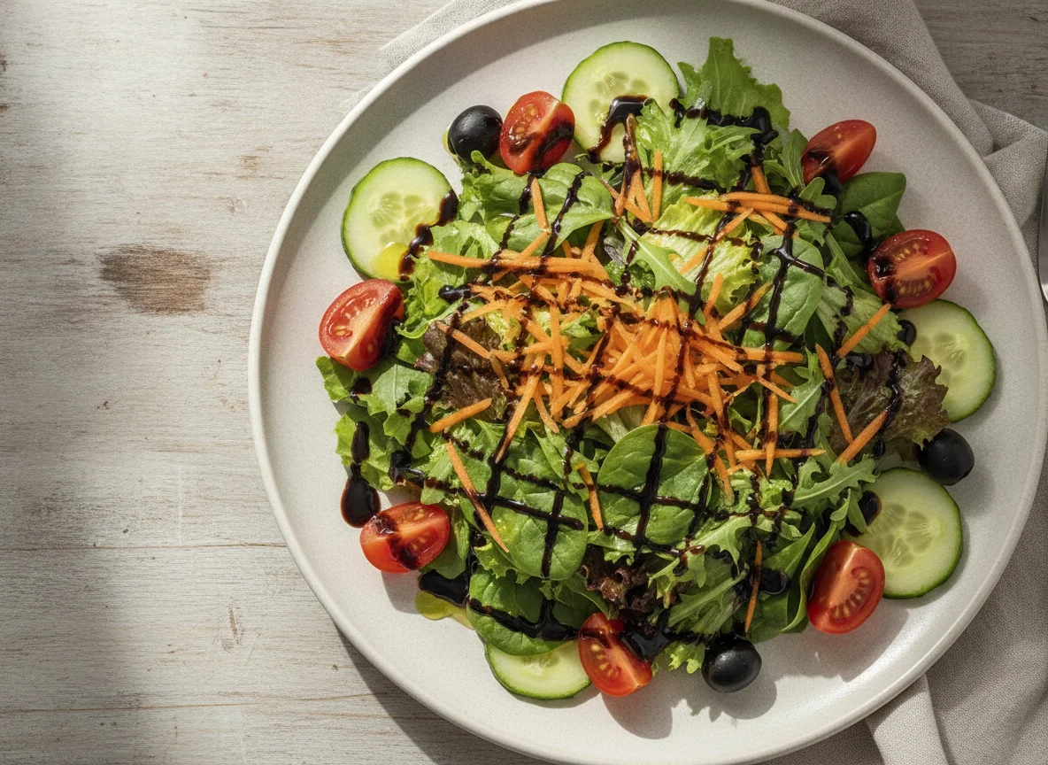 Gemischter Beilagensalat mit Balsamico-Dressing photo