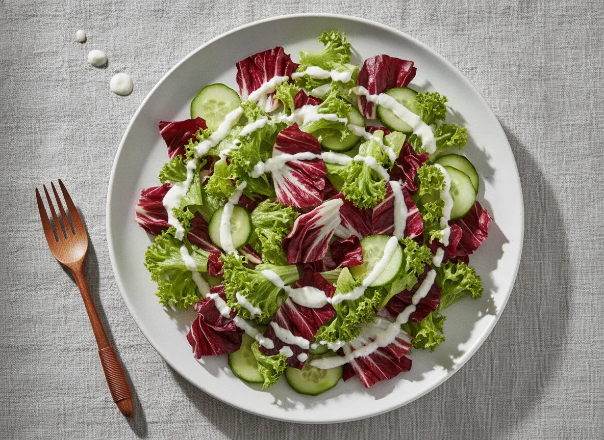 Gemischter Beilagensalat mit Joghurtdressing photo