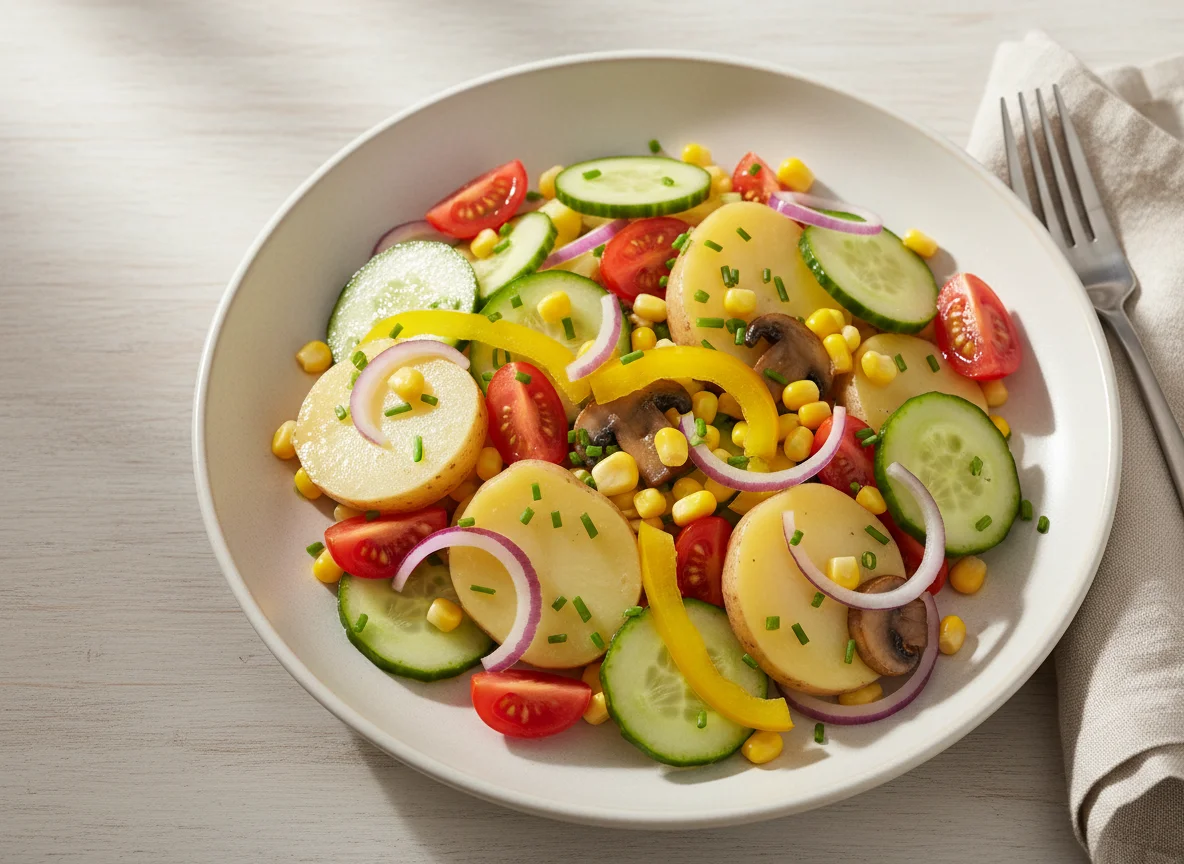 Gemischter Beilagensalat mit Kartoffeln photo