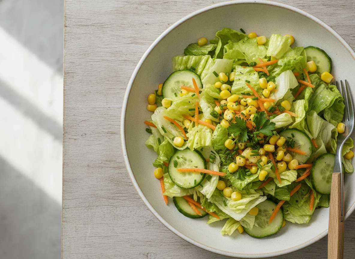 Gemischter Beilagensalat mit Mais photo