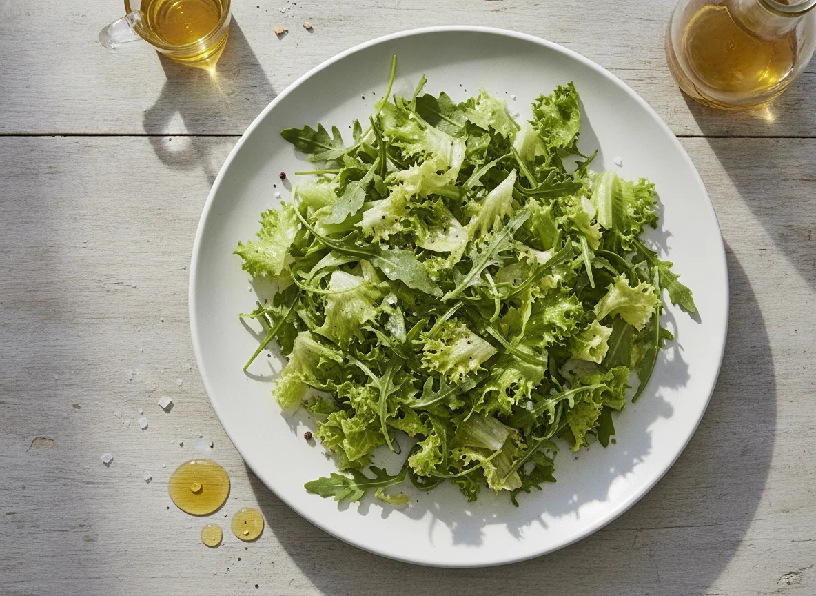 Gemischter Blattsalat mit Essig-Öl-Dressing photo