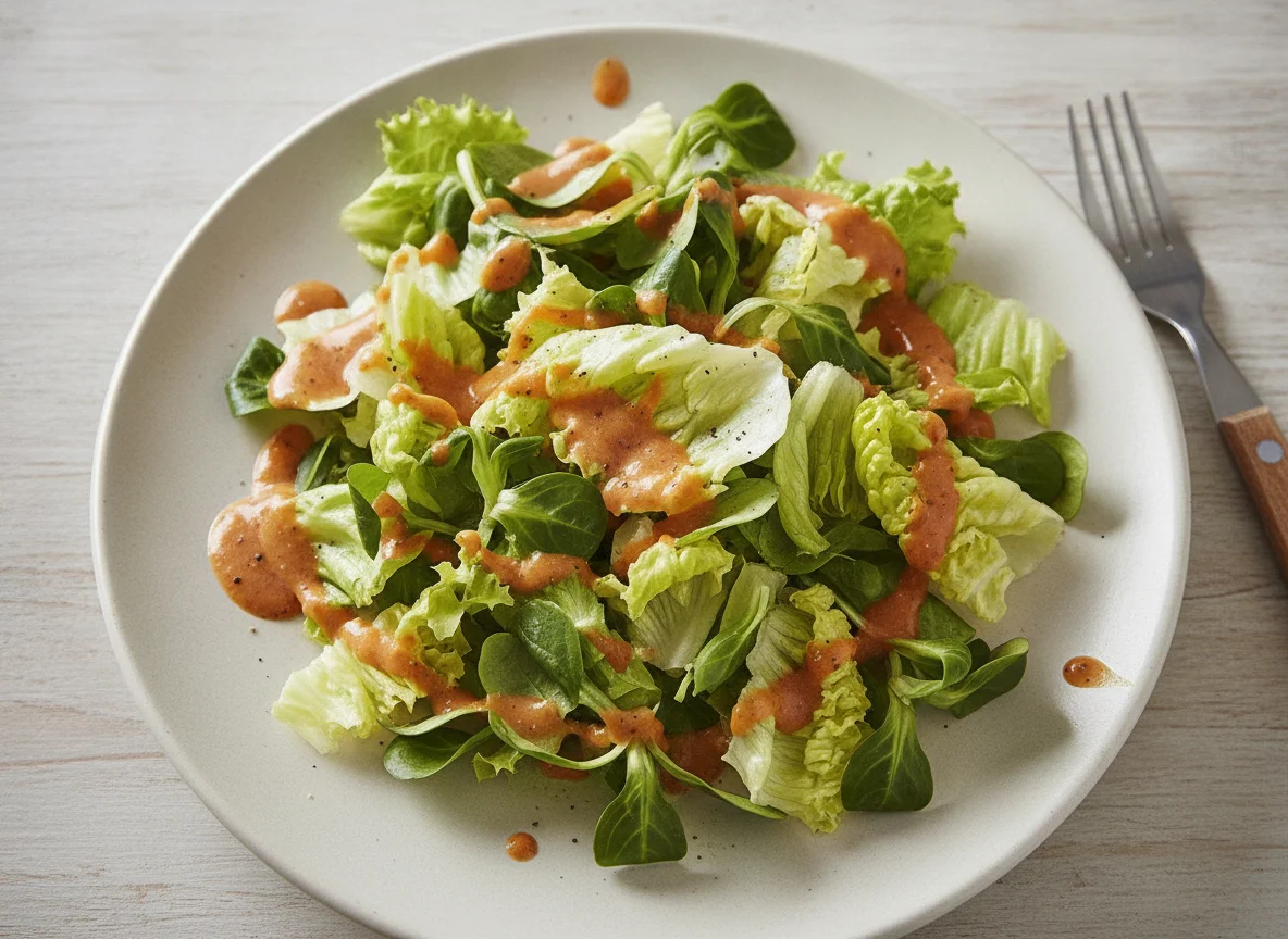 Gemischter Blattsalat mit French Dressing photo