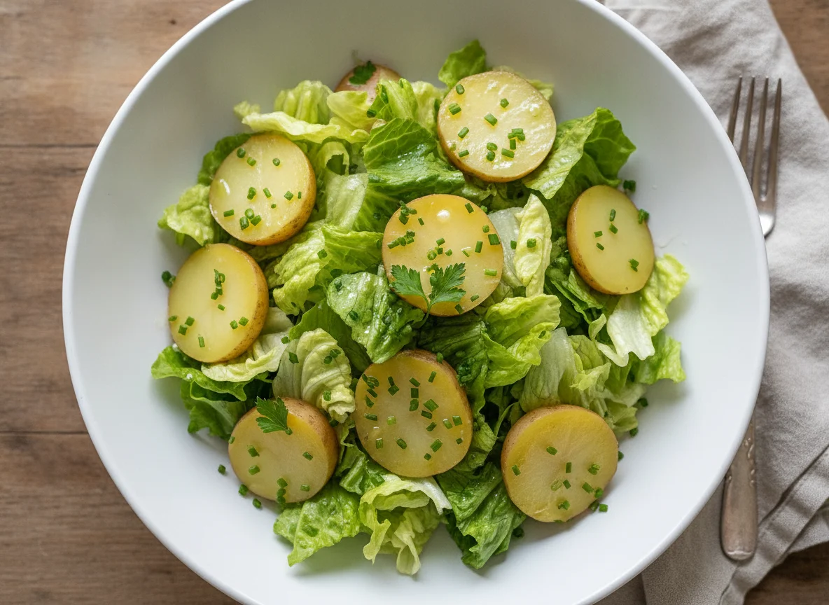 Gemischter Blattsalat mit Kartoffeln photo