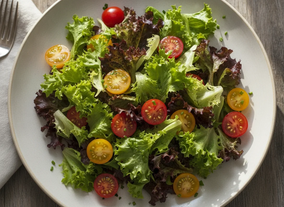 Gemischter Blattsalat mit Kirschtomaten photo
