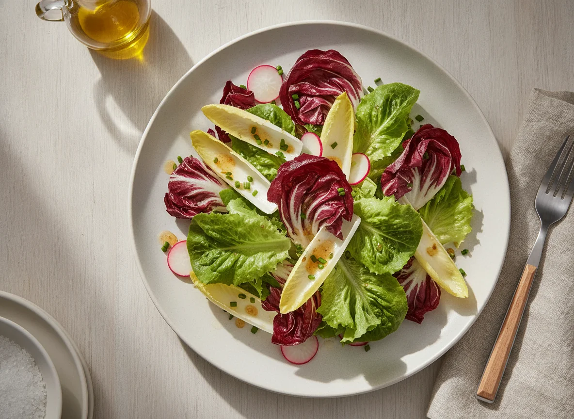 Gemischter Blattsalat mit Radicchio photo