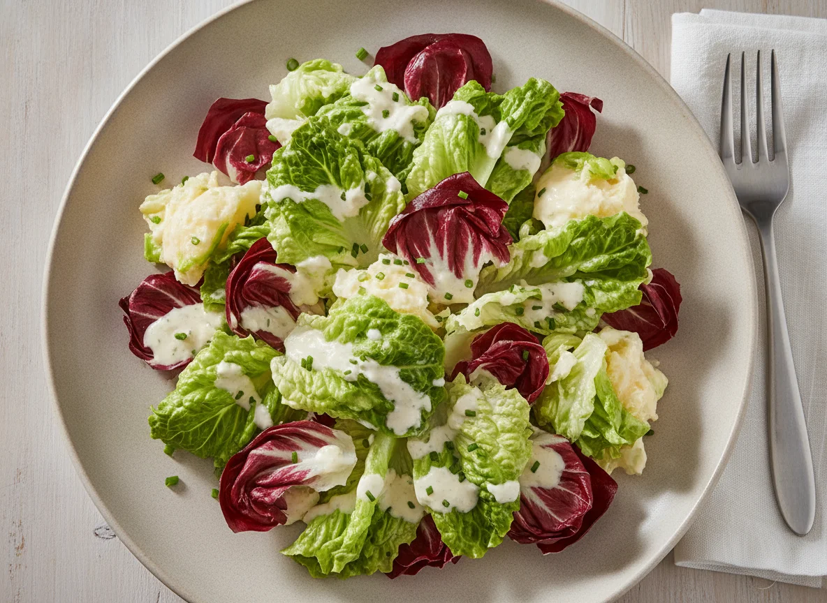 Gemischter Blattsalat mit Sahne-Dressing photo