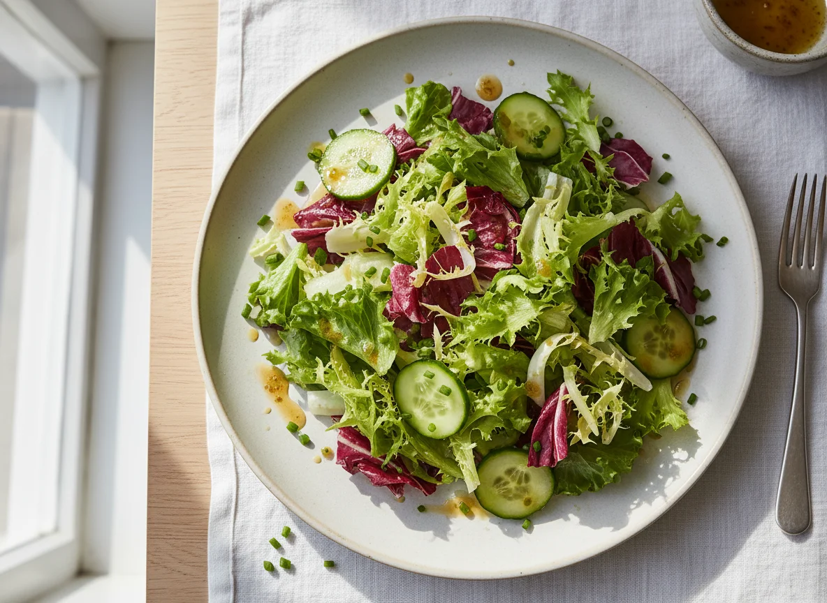 Gemischter Blattsalat mit Vinaigrette photo