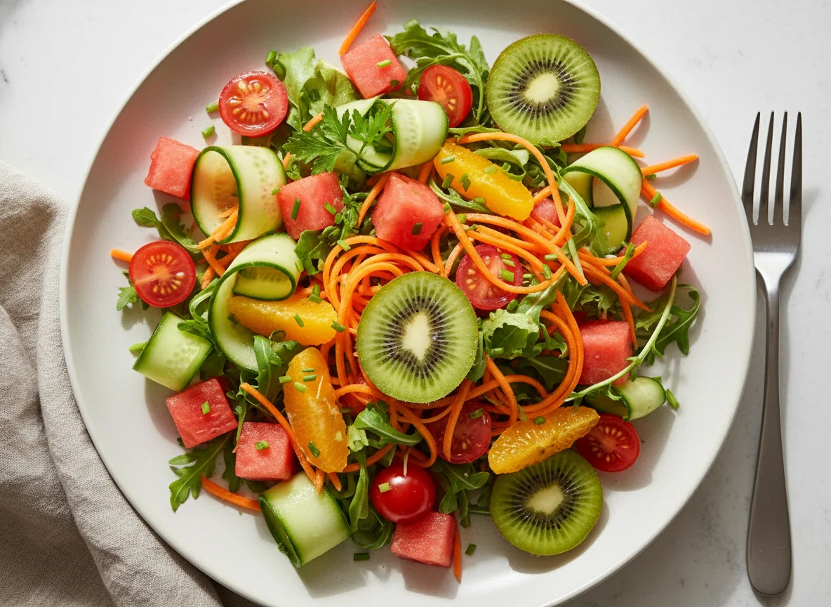 Gemischter Obst- und Gemüsesalat photo