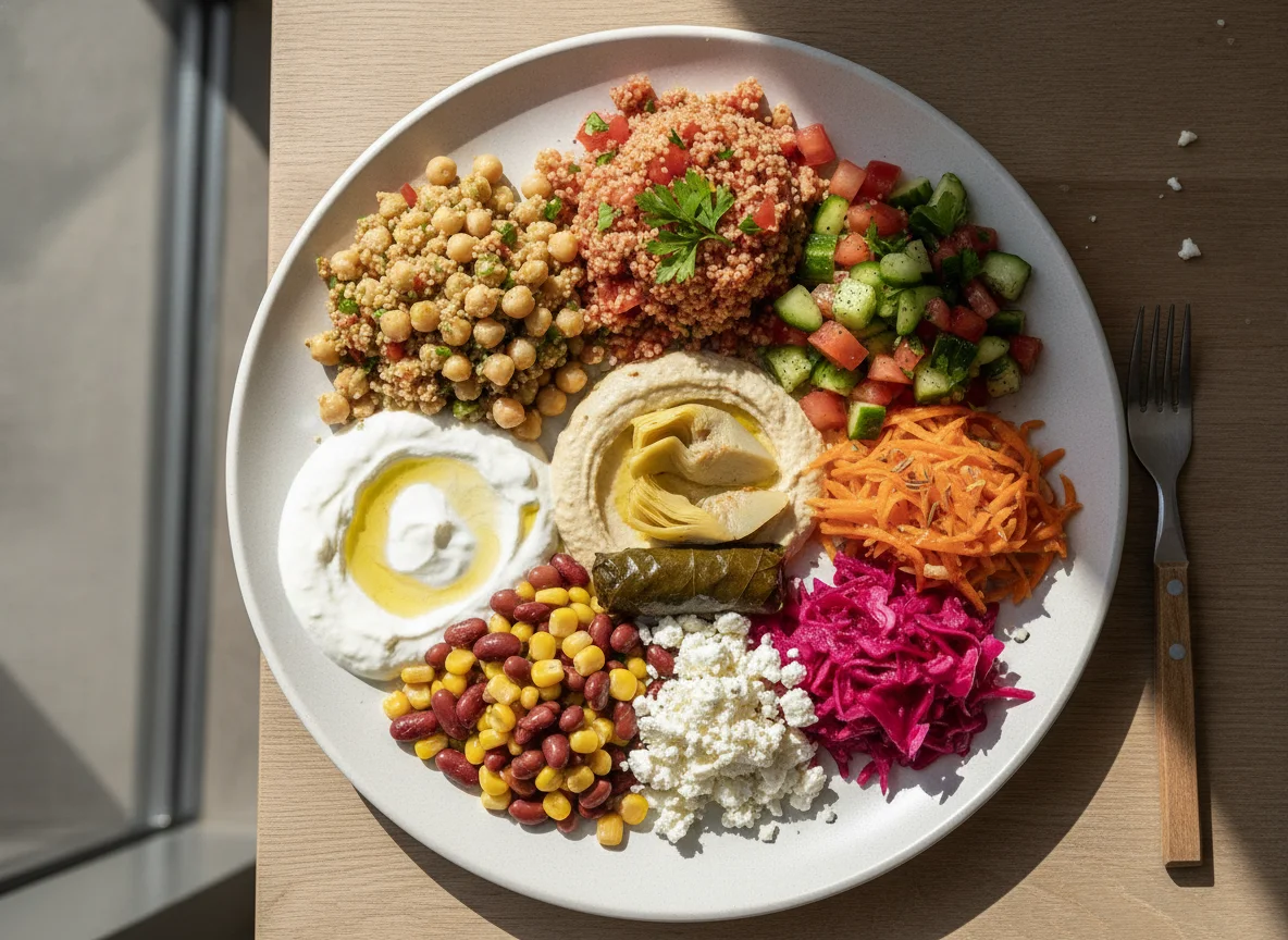 Gemischter orientalischer Salatteller photo