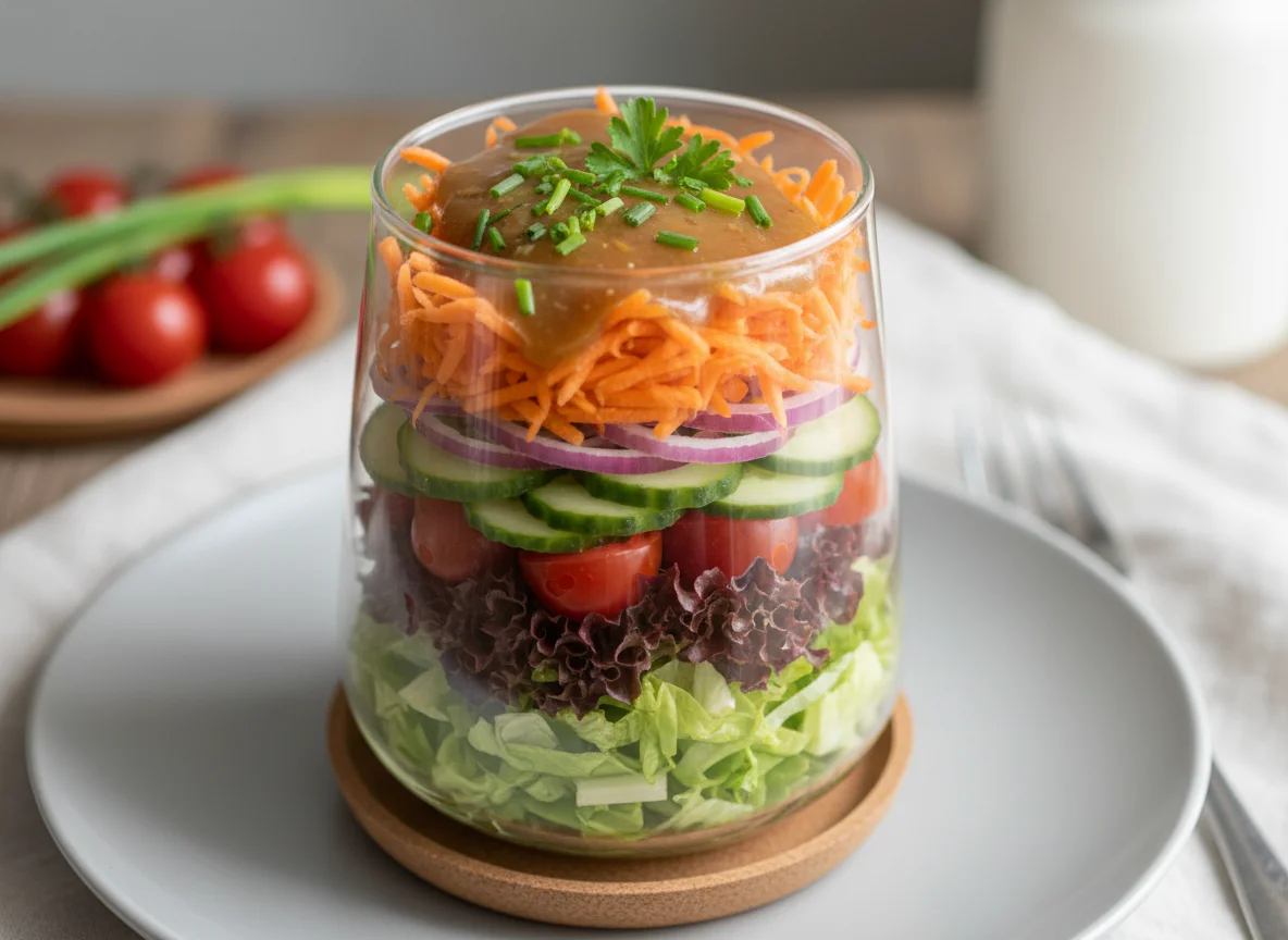Gemischter Salat im Glas photo