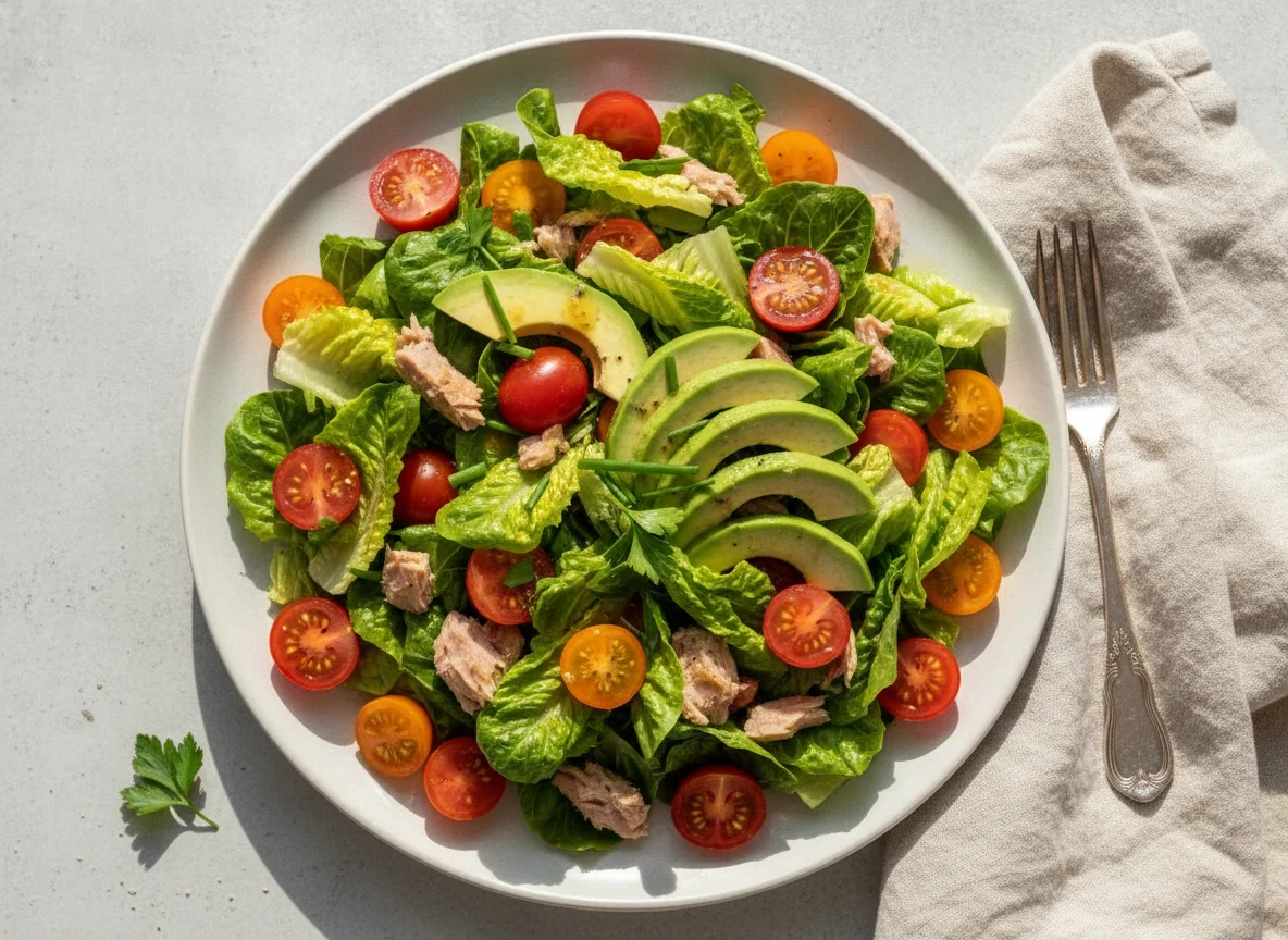 Gemischter Salat mit Avocado und Kirschtomaten photo