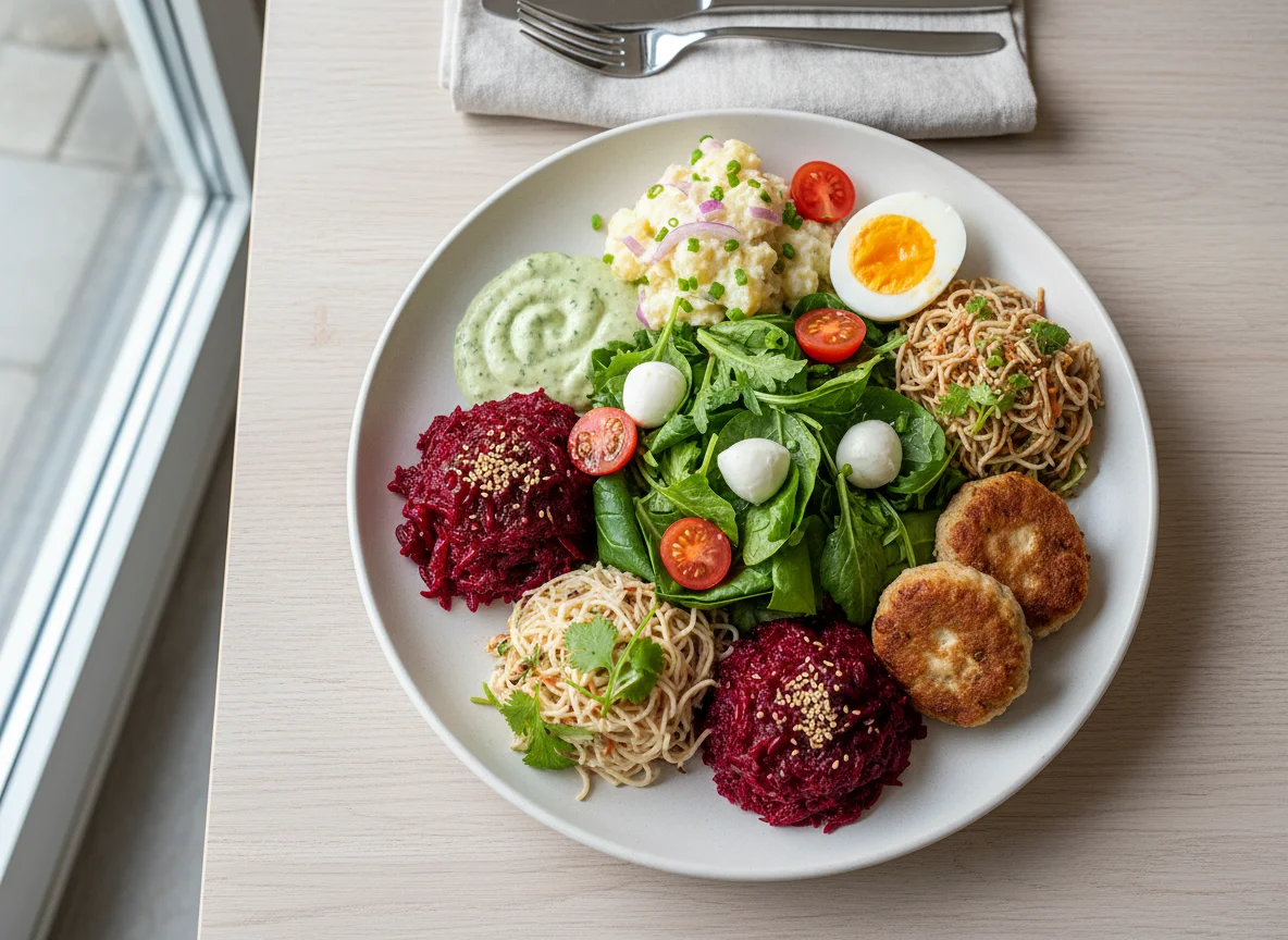 Gemischter Salat mit Beilagen photo
