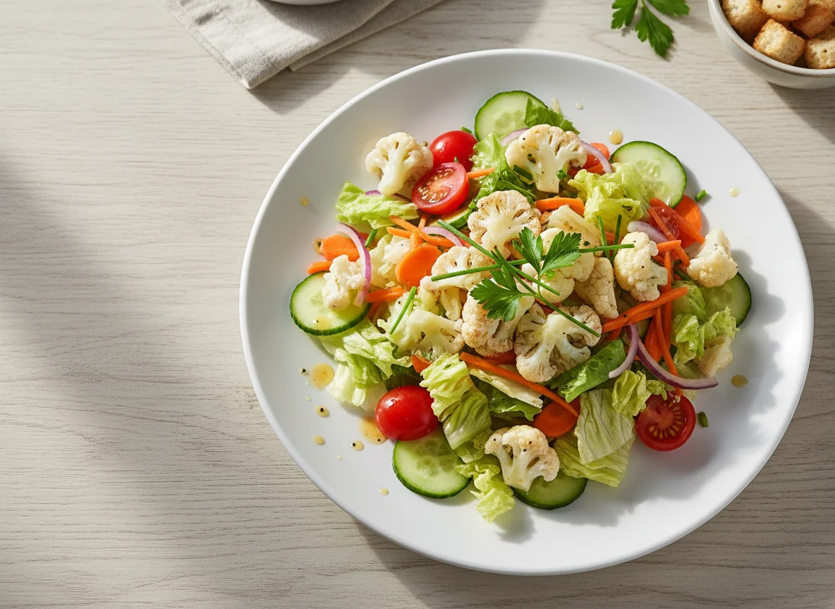 Gemischter Salat mit Blumenkohl photo