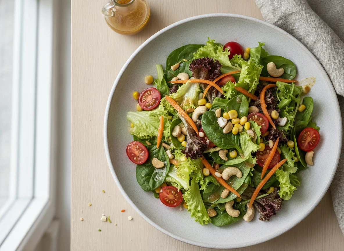 Gemischter Salat mit Cashewkernen photo