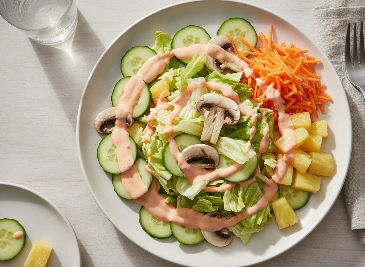 Gemischter Salat mit Cocktail-Dressing photo