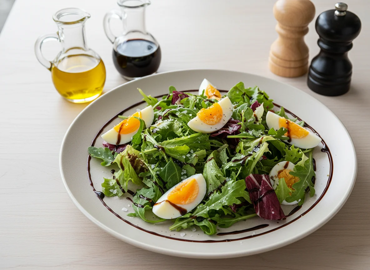 Gemischter Salat mit Ei photo