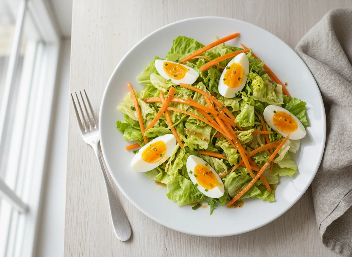 Gemischter Salat mit Ei und Karotten photo