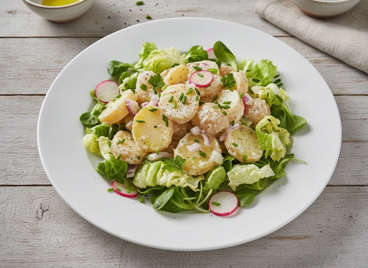 Gemischter Salat mit Erdäpfelsalat photo