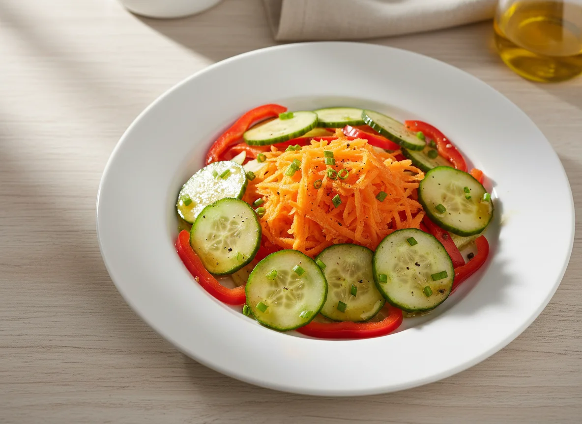 Gemischter Salat mit Essig-Öl-Dressing photo