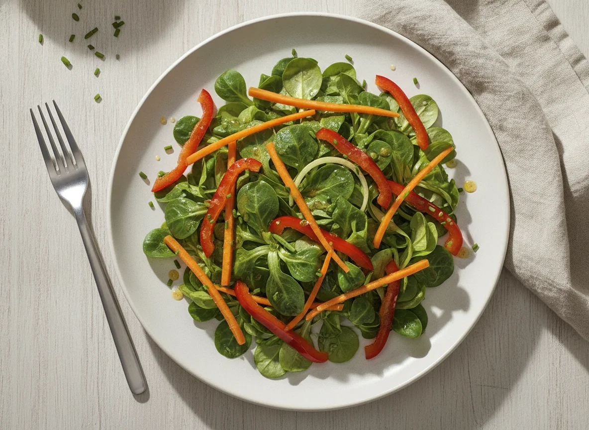 Gemischter Salat mit Feldsalat und Karotten photo