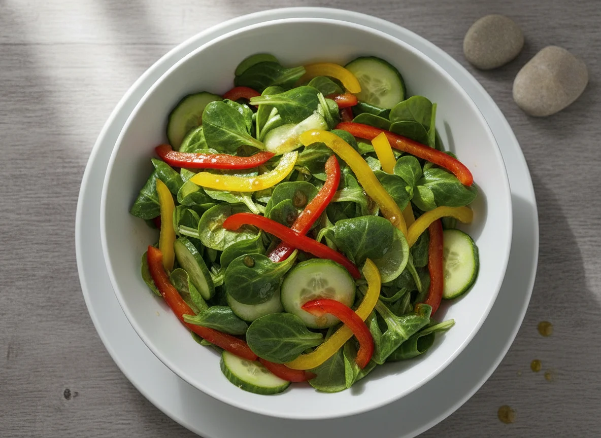 Gemischter Salat mit Feldsalat und Paprika photo