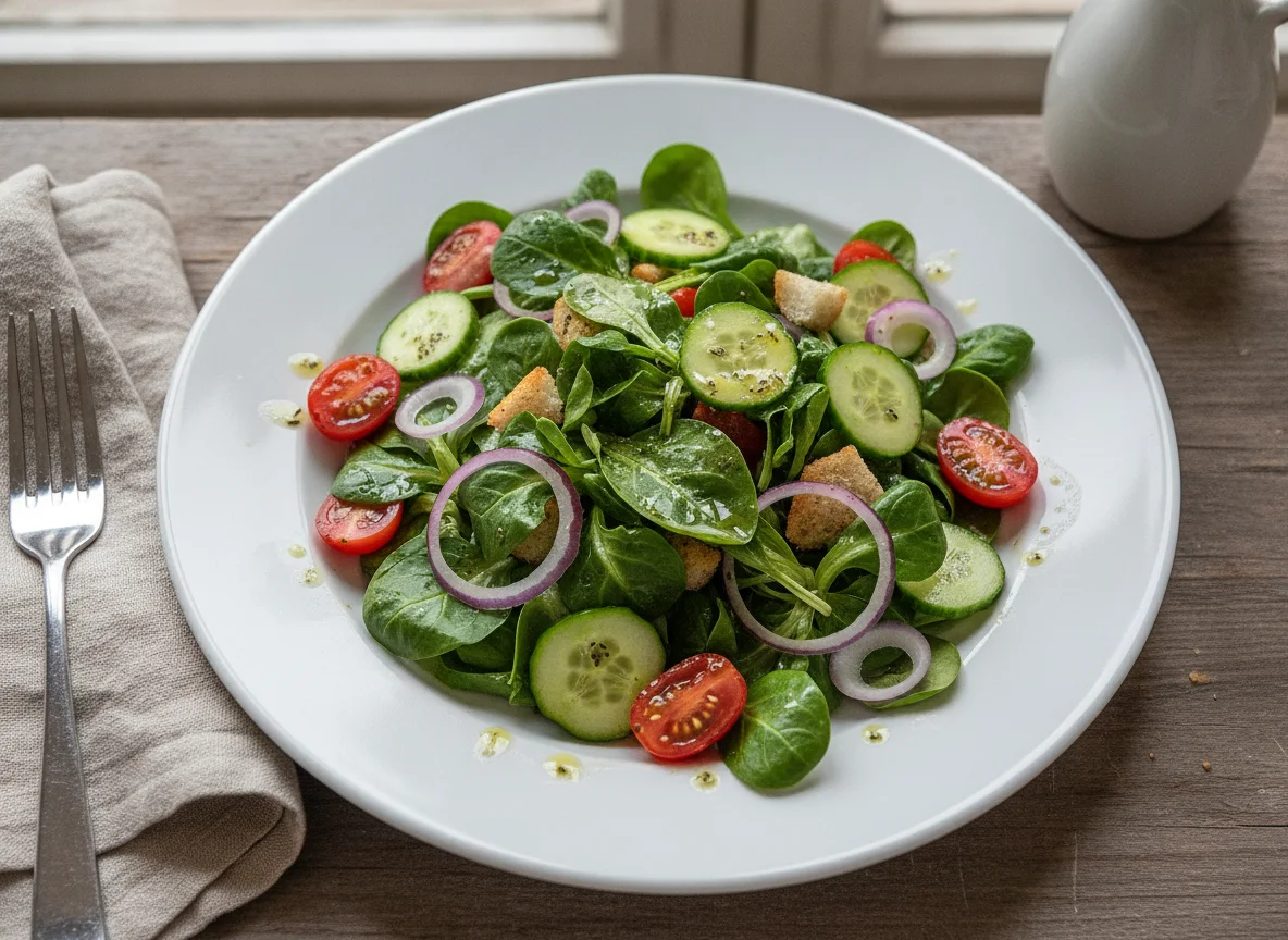 Gemischter Salat mit Feldsalat und Tomaten photo