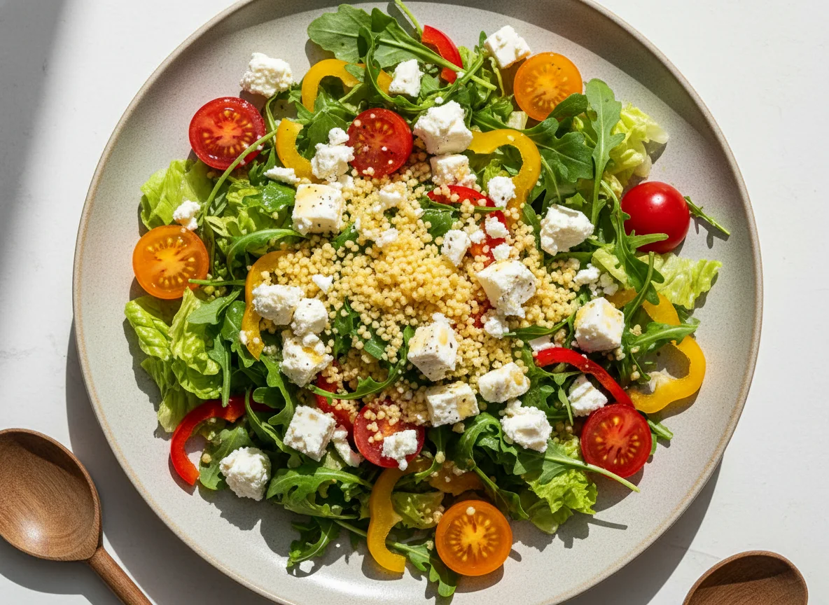 Gemischter Salat mit Feta und Couscous photo