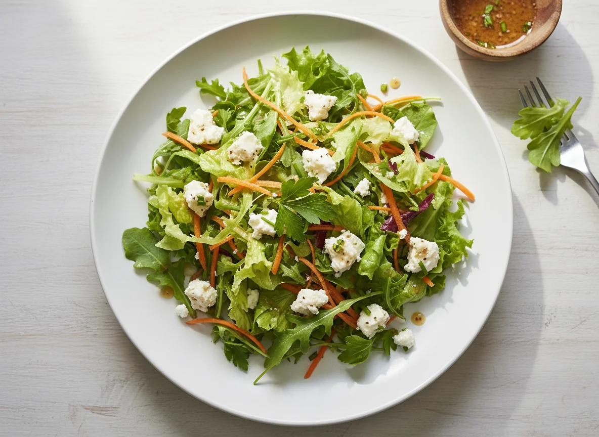 Gemischter Salat mit Feta und Karotten photo