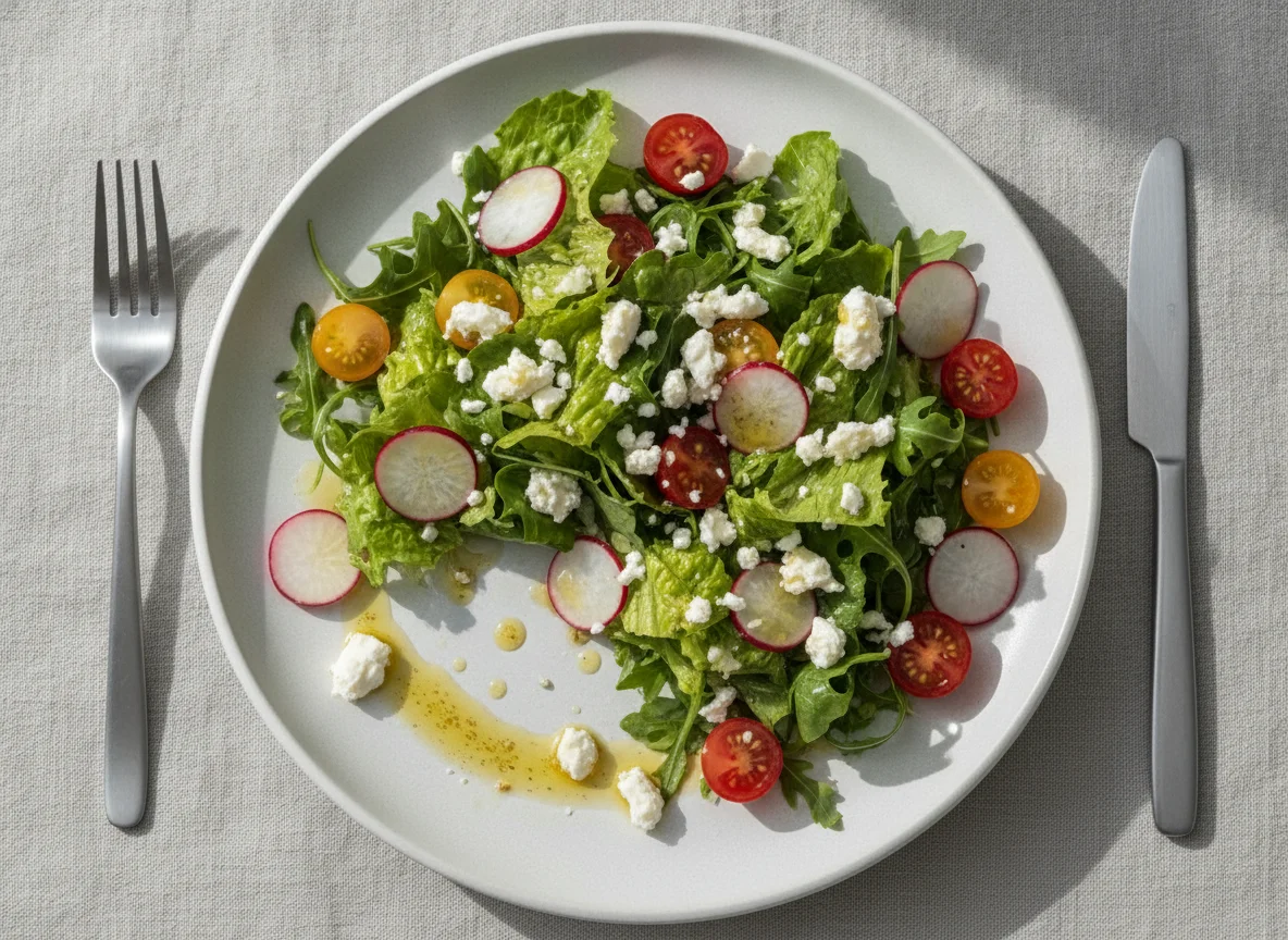 Gemischter Salat mit Feta und Radieschen photo