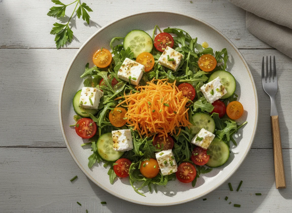 Gemischter Salat mit Feta und Rucola photo