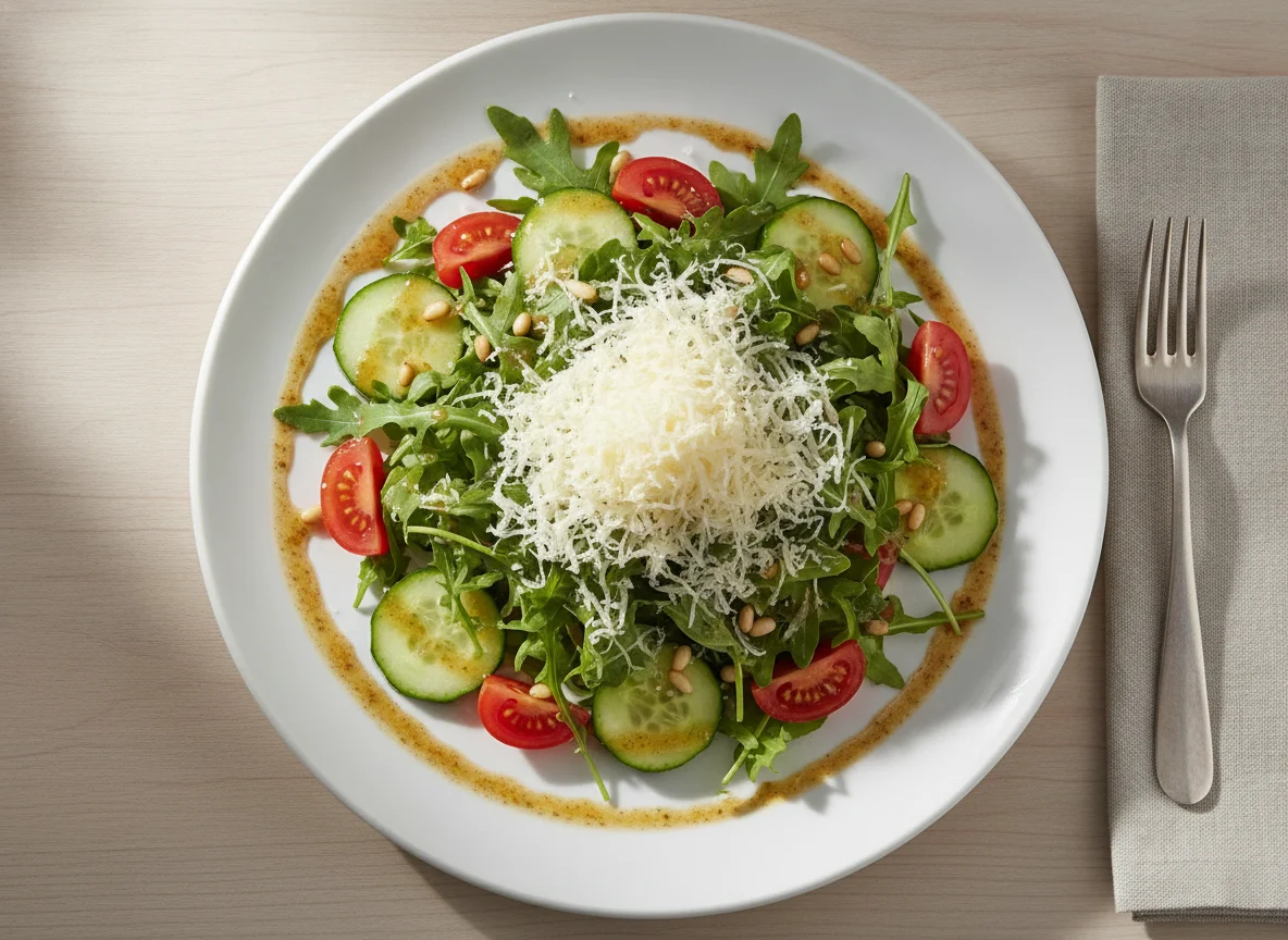 Gemischter Salat mit geriebenem Käse photo