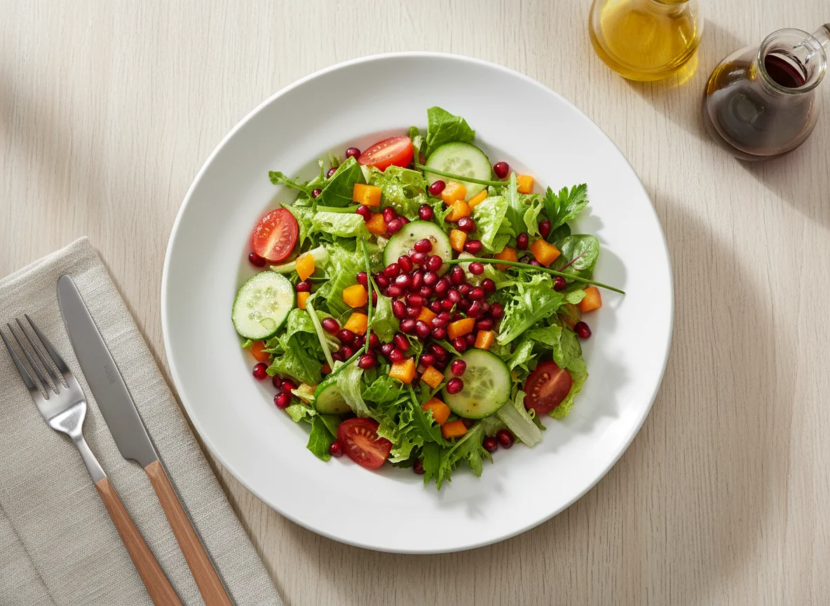 Gemischter Salat mit Granatapfel photo