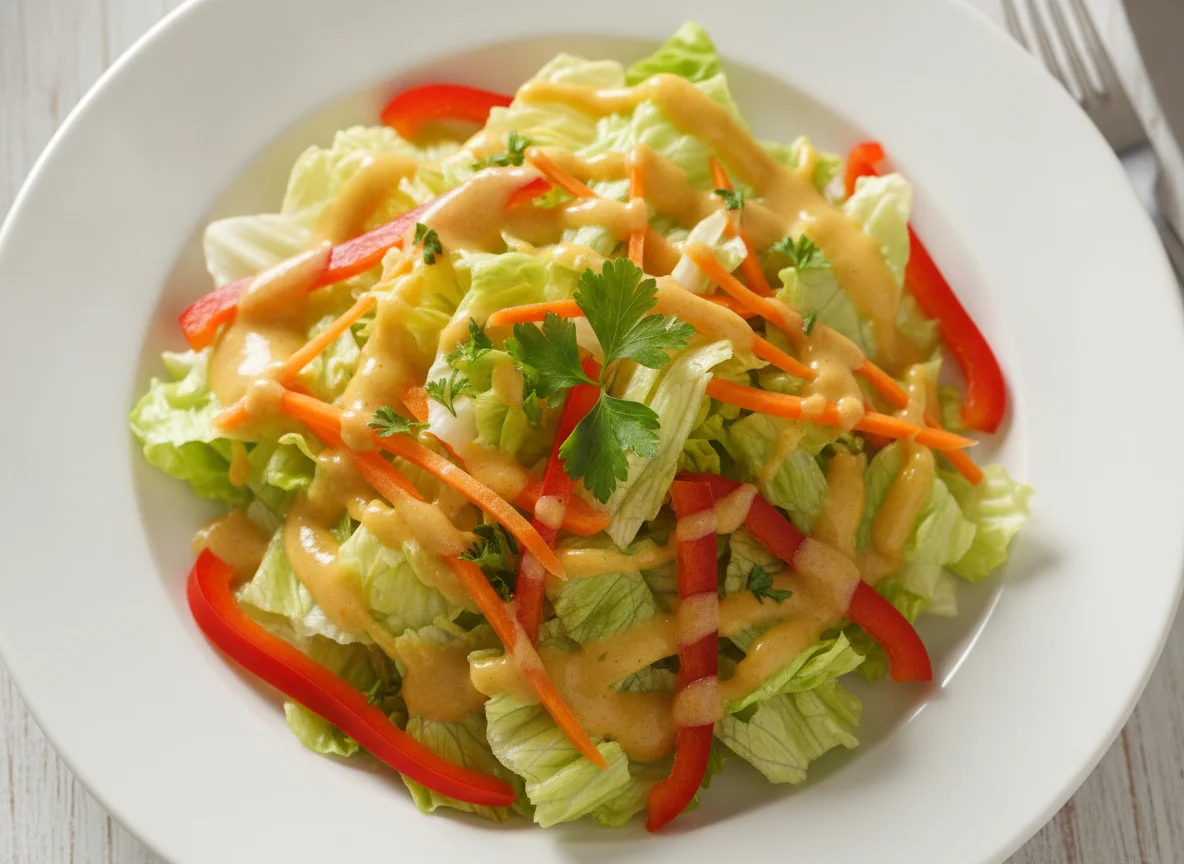 Gemischter Salat mit Honig-Senf-Dressing photo
