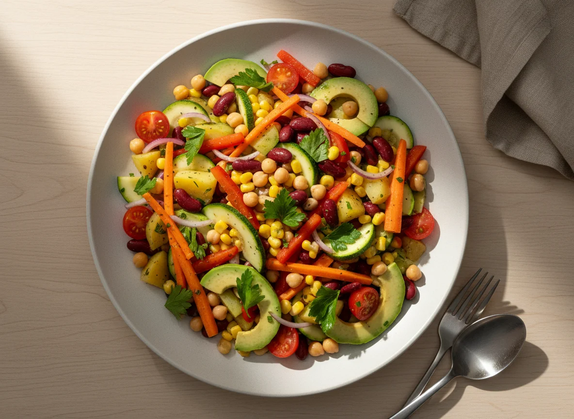 Gemischter Salat mit Hülsenfrüchten photo