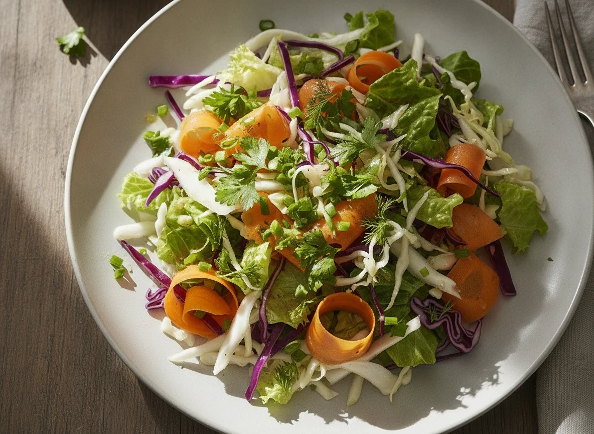 Gemischter Salat mit Karotten und Rotkohl photo