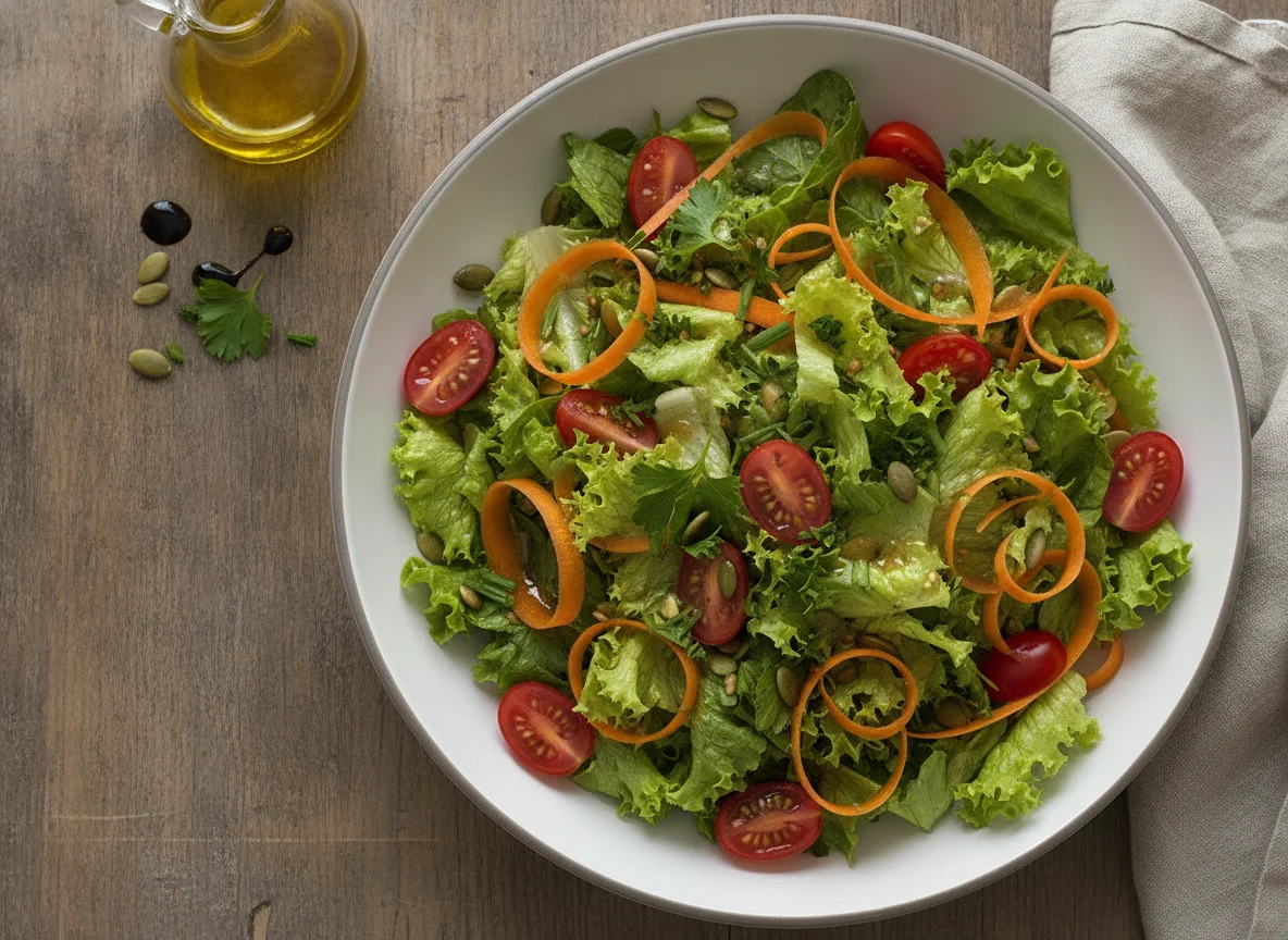 Gemischter Salat mit Karotten und Tomaten photo